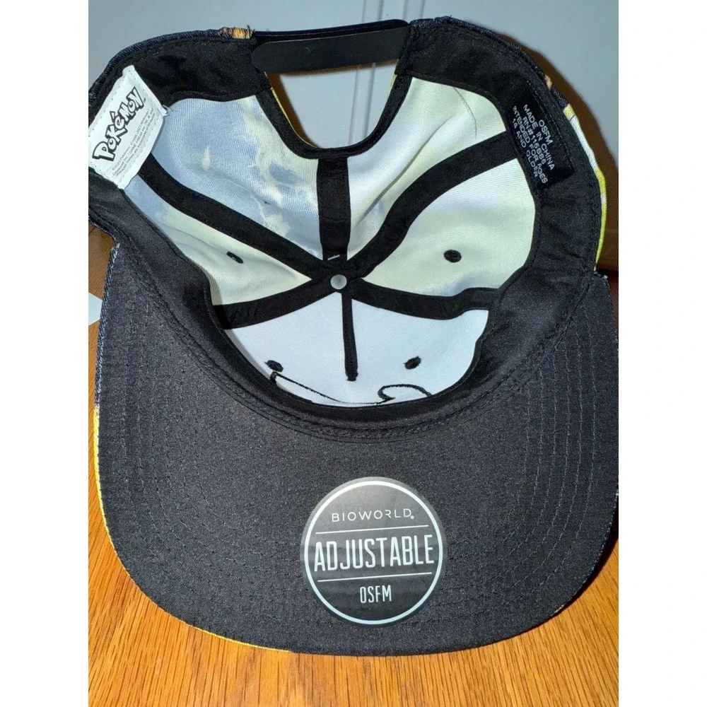 Pokemon‎ Pikachu Lightning Snapback Hat OSFM Yellow Black Adjustable